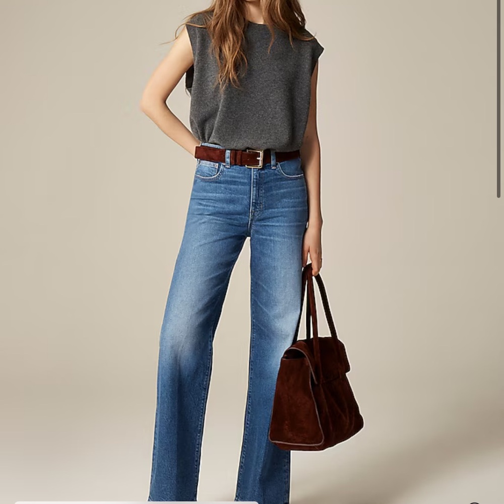 J. Crew • denim Classic Blue wide  Leg Jeans